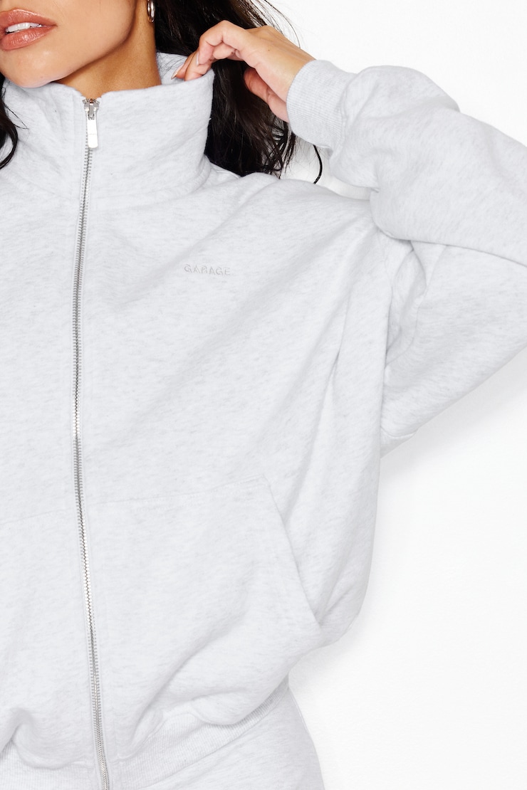 UltraFleece Mockneck Full Zip Sweatshirt, Spring Grey Mix, large