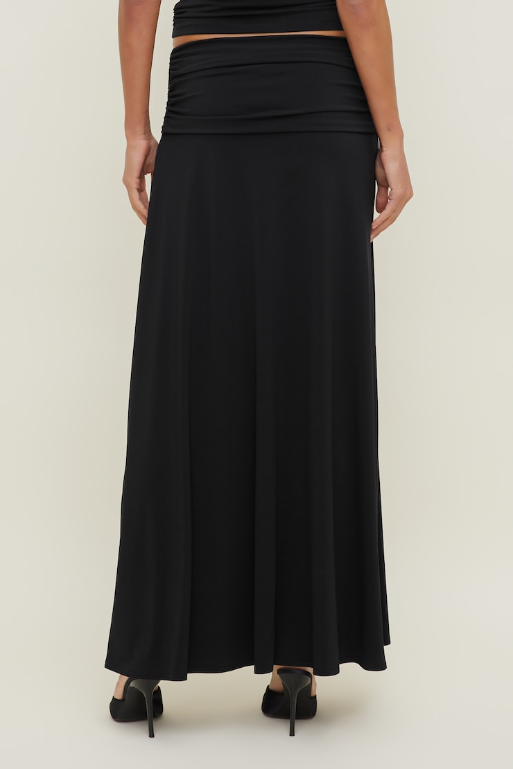Sculpt Foldover Maxi Skirt Jet Black large