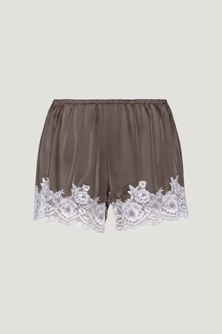 Lace Satin Shorts Iron Taupe large