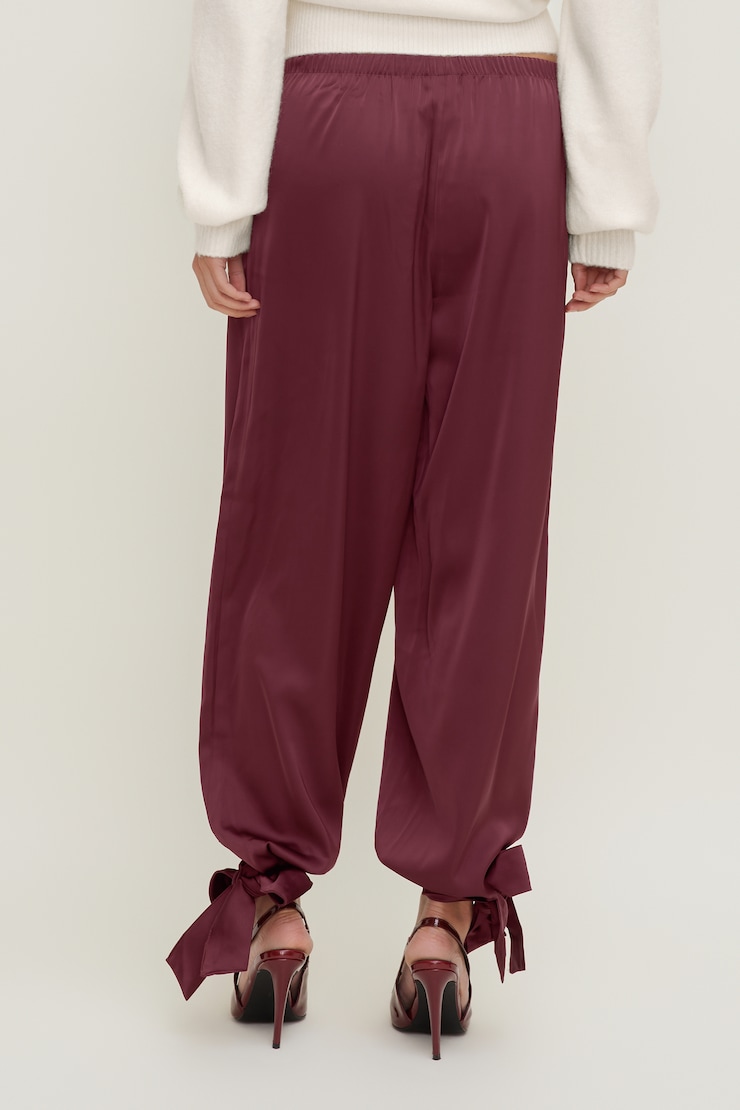 Satin Balloon Pants Maroon Banner large