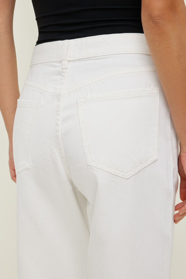 Mika Mid Rise Relaxed Straight Leg Jeans  Ecru large
