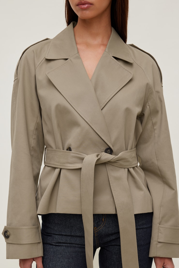 Remi Short Trench Coat DESERT TAUPE large