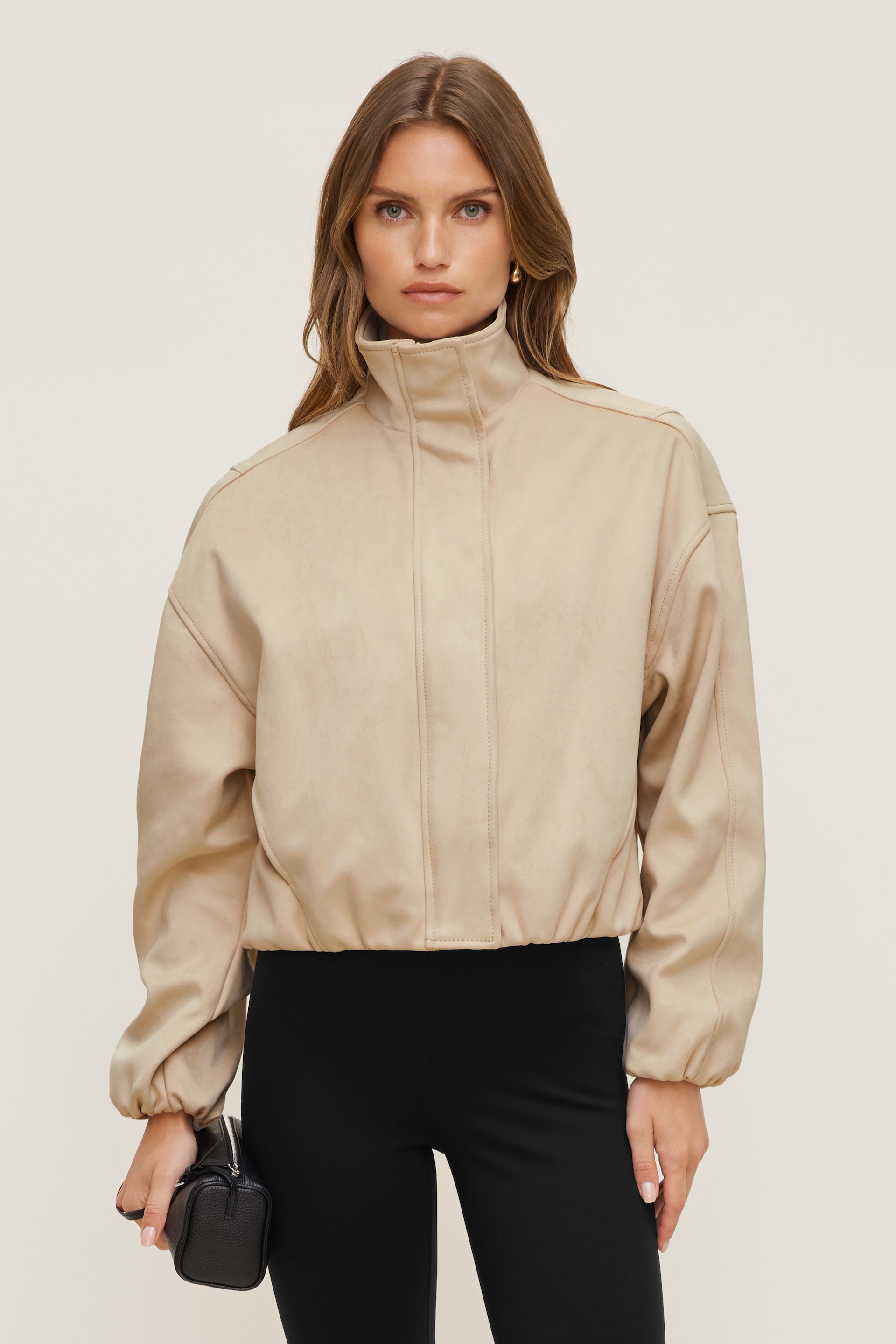 Brynn Faux Suede Bomber Jacket
