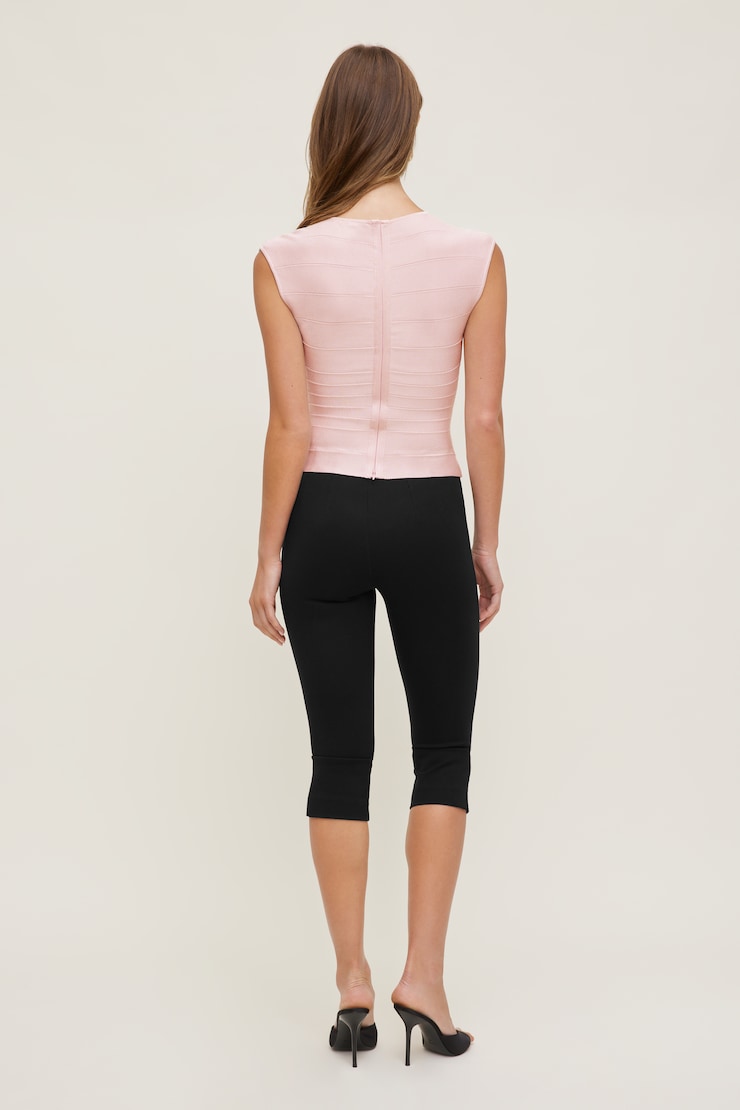 V Neck Bandage Top Pale Lilac Pink large