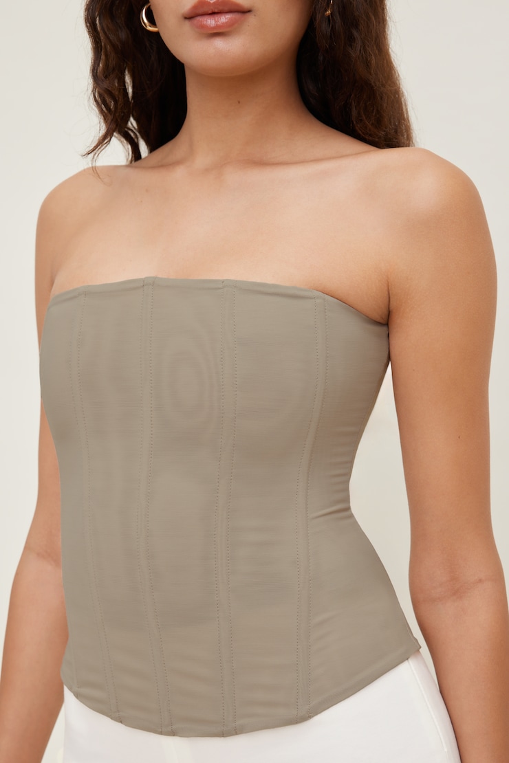 Mesh Corset Top Simply Taupe large