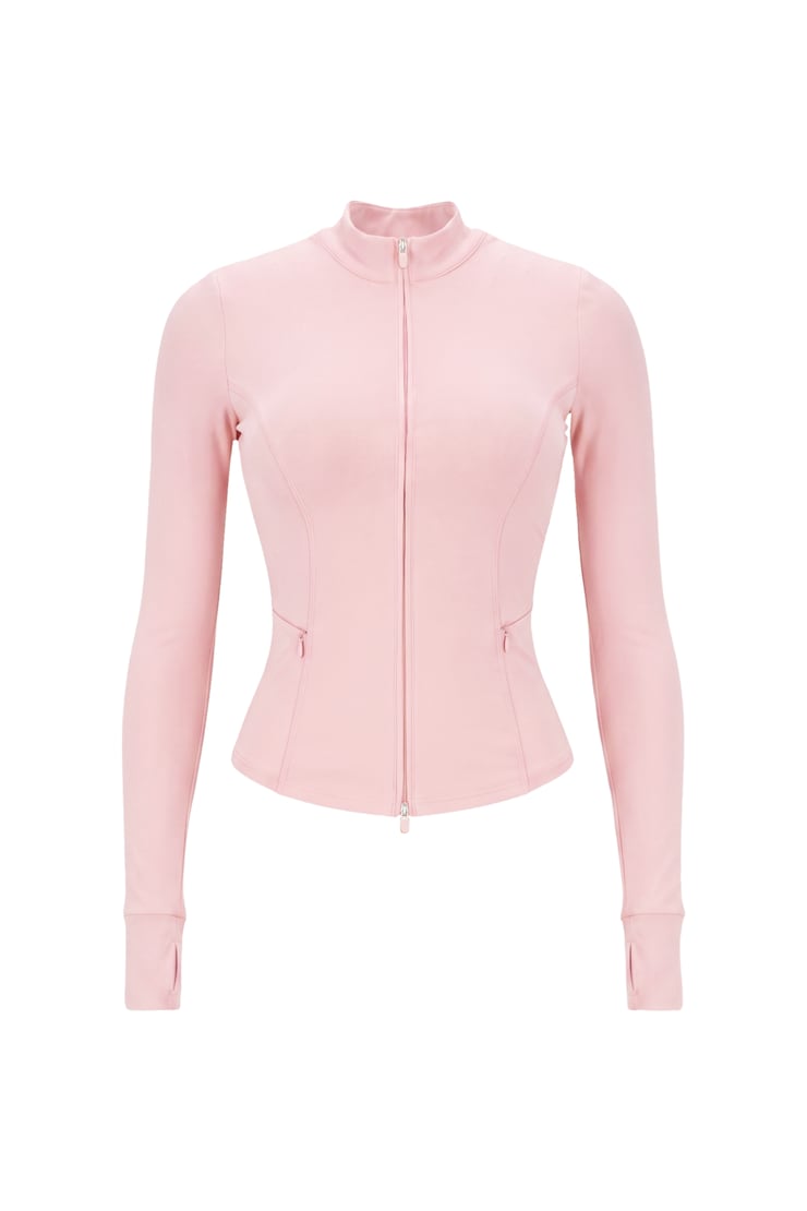 Active Zip Up Jacket, Pink, large