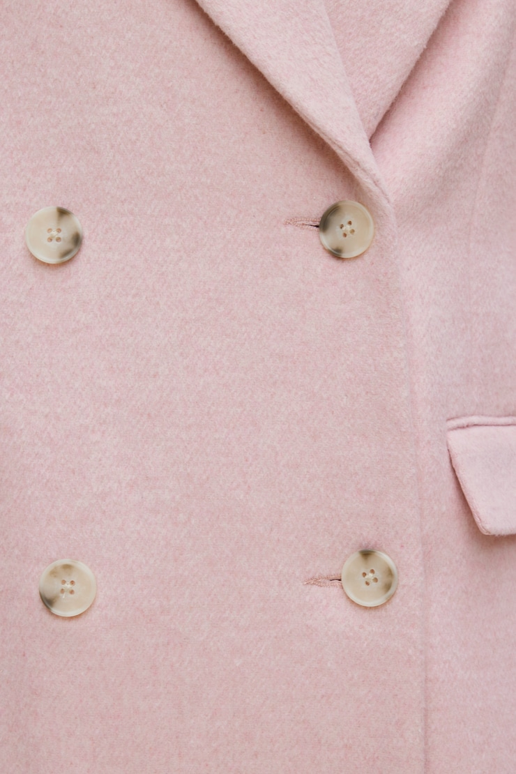 Oversized Double Breasted Wool Coat Light Pink Melange large