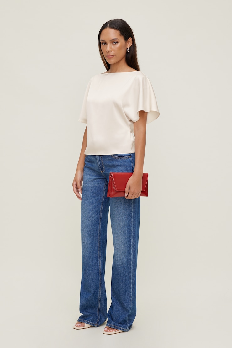 Farra Satin Blouse Sea Salt Cream large