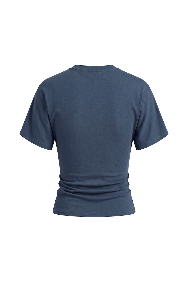 Snatch Waist Dolman T-Shirt, Heated Indigo, large