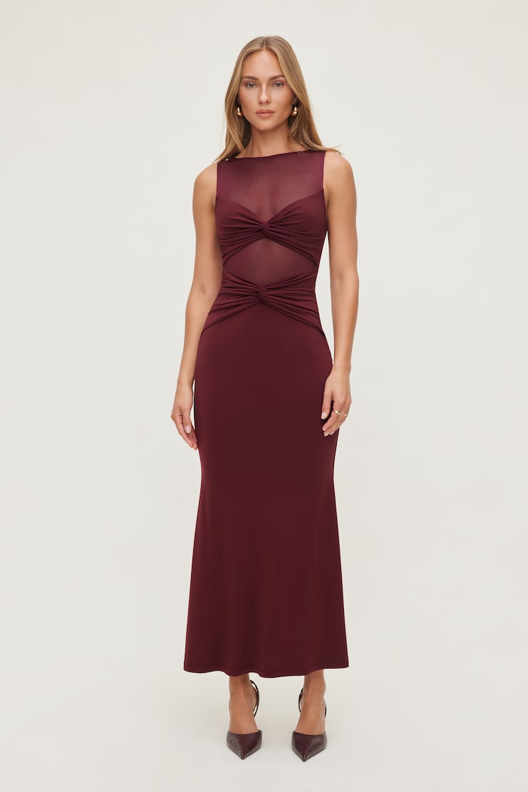 Julia Sculpt Maxi Dress Zinfandel Burgundy large