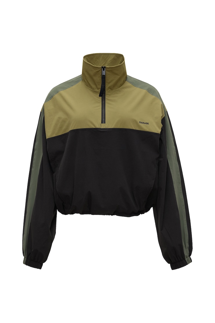 Nylon Anorak Jacket, Green Combo, large