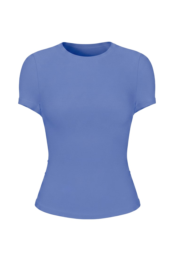 Baretouch Crewneck T-Shirt, Blue Blush, large
