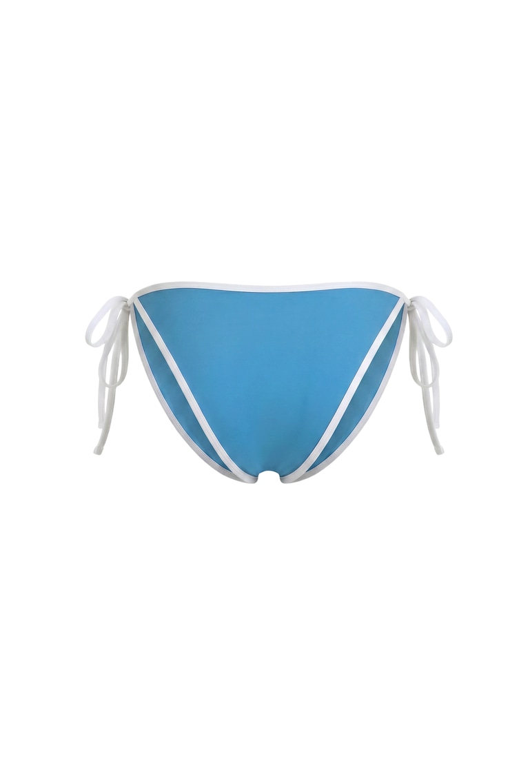 Cheeky Side Tie Bikini Bottom, Blue Rebound/Bright White, large
