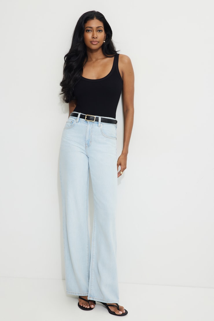 Ribbed Scoop Neck Bodysuit Jet Black large