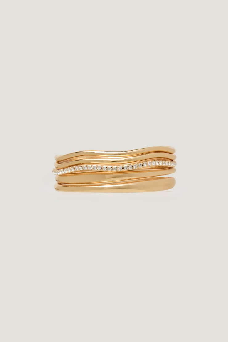 Ensemble de 5 bracelets rigides à pierres