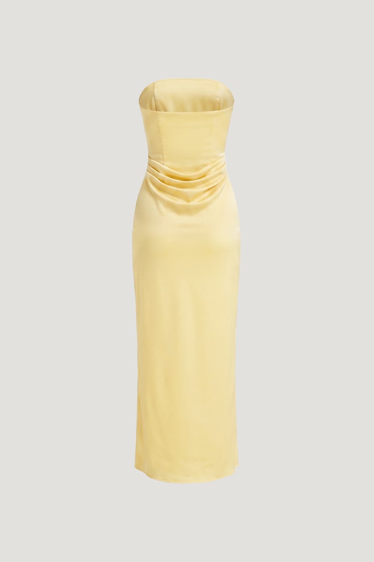 Blaire Corset Maxi Dress Pale Yellow large