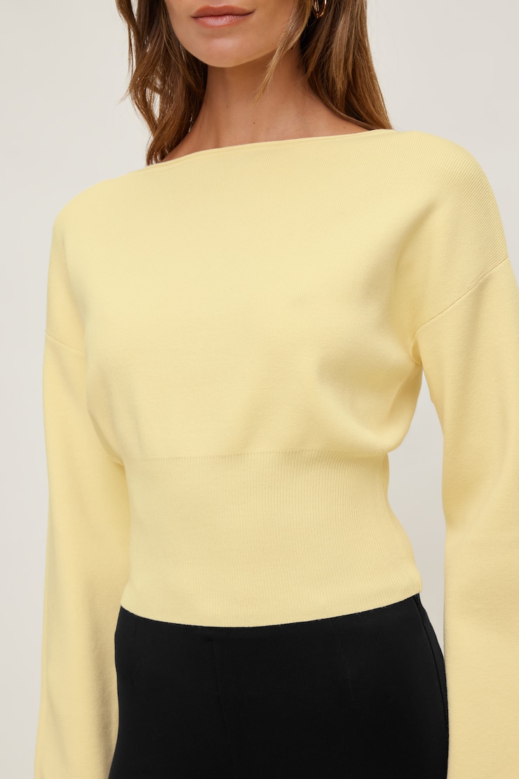 Suri Cinched Sweater Pale Yellow large