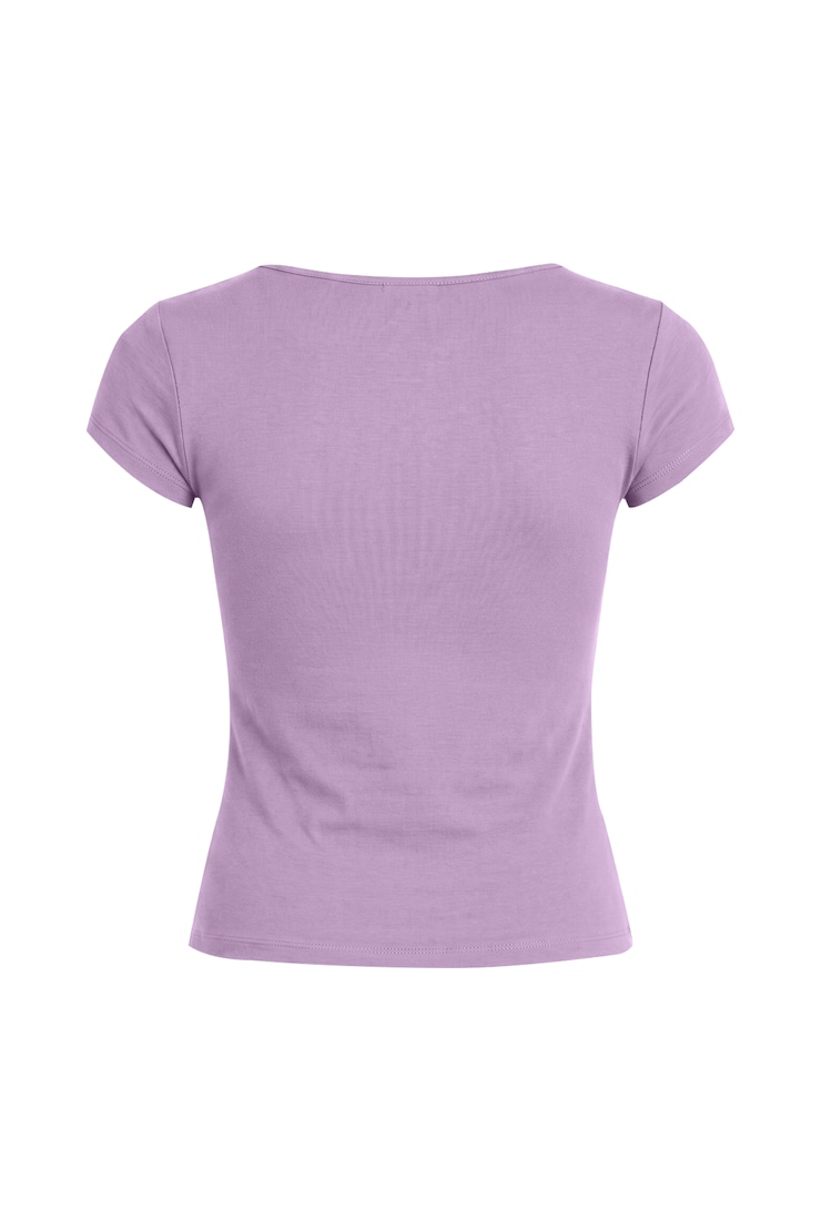 Sleek Plunge T-Shirt, Charged Lilac Purple, large