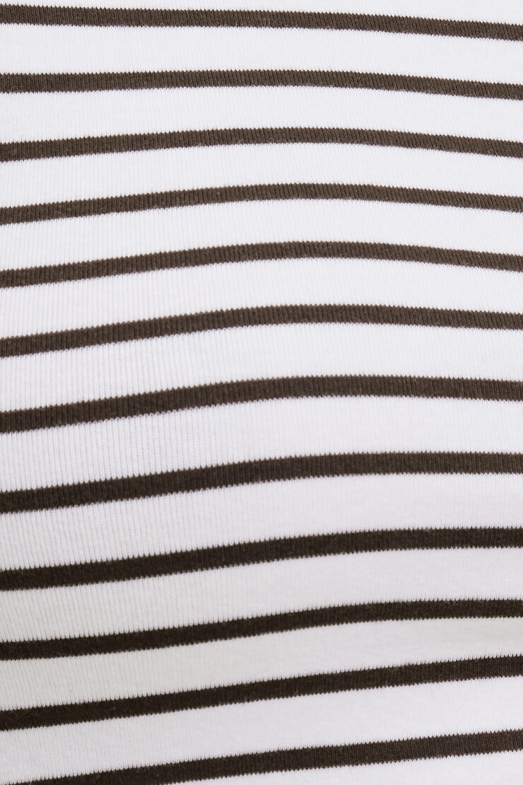 Maude Striped T Shirt Snow White / Java Brown Stripes large