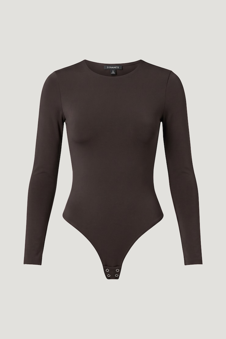 Sculpt Crewneck Bodysuit Java Brown large