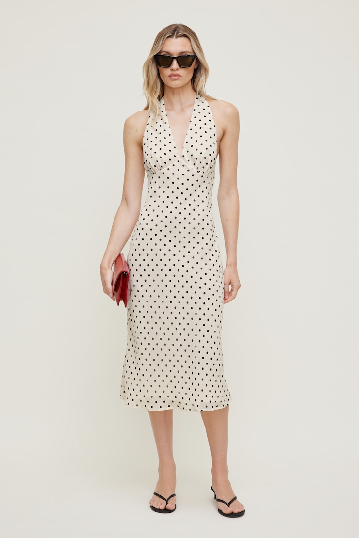 Robe midi à col licou Elena