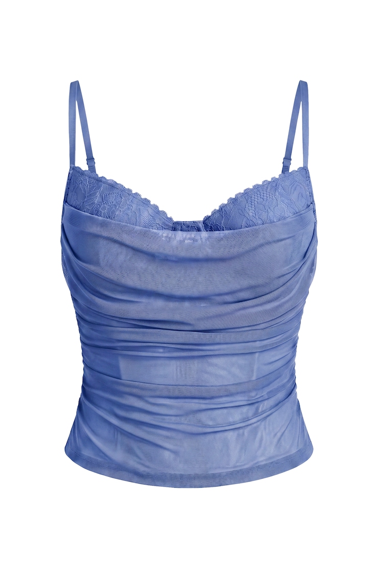 Ally Mesh Peekaboo Bustier, Blue Blush, large