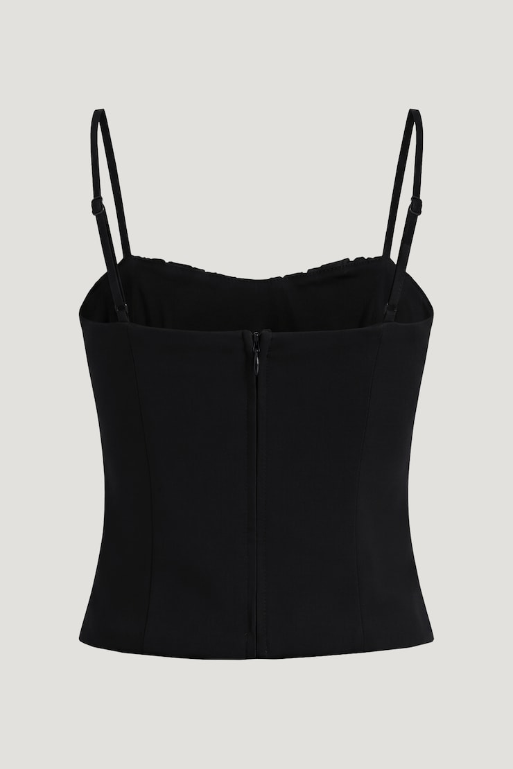 Satin Crepe Bustier Top