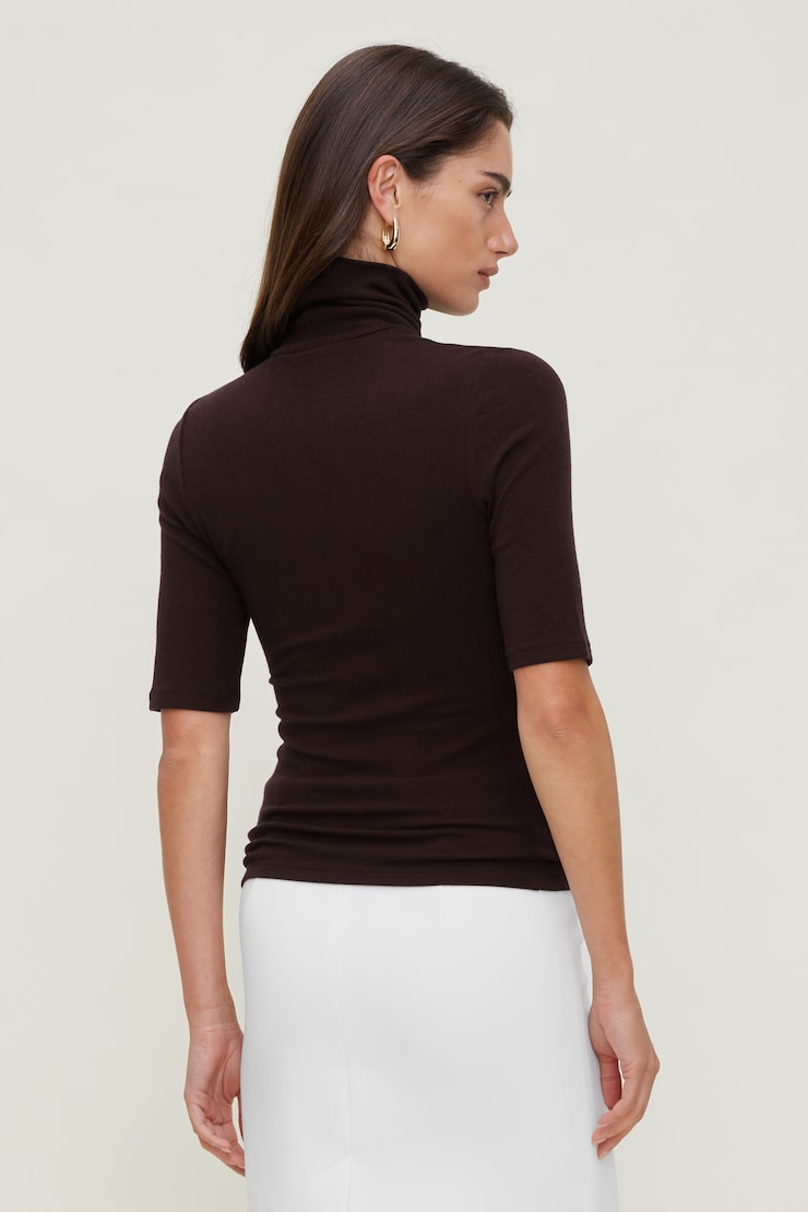 3/4 Sleeve Turtleneck Top | Garage