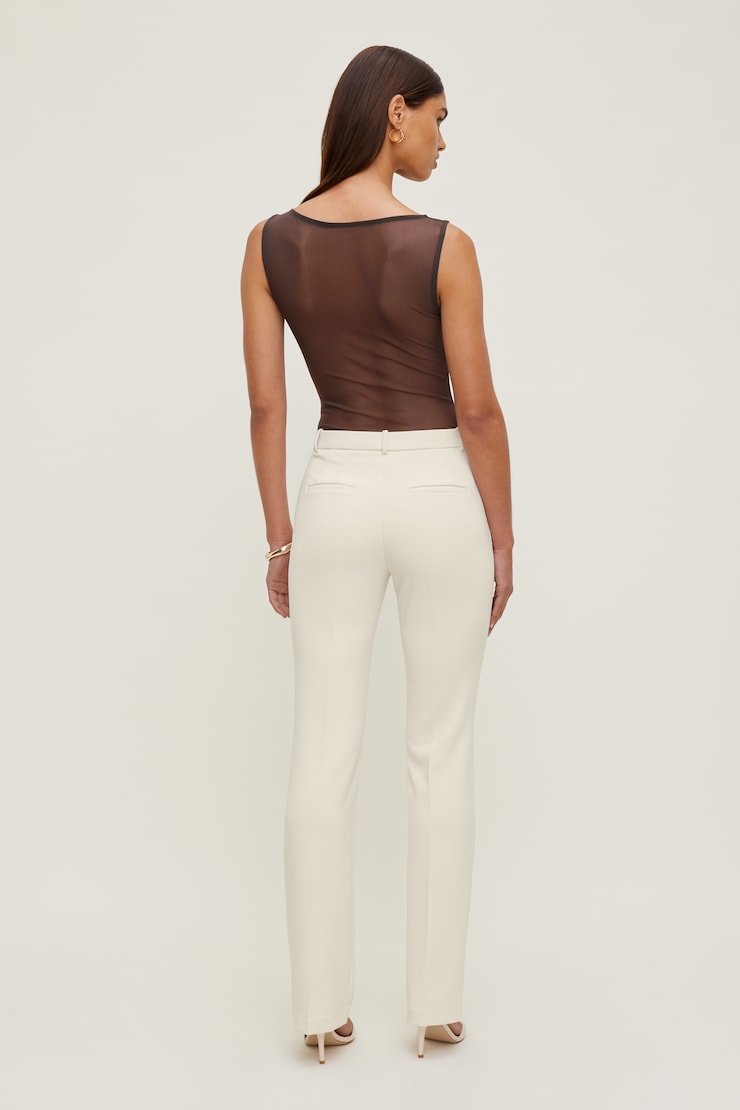 Kai Sheer Mesh Bodysuit Java Brown large