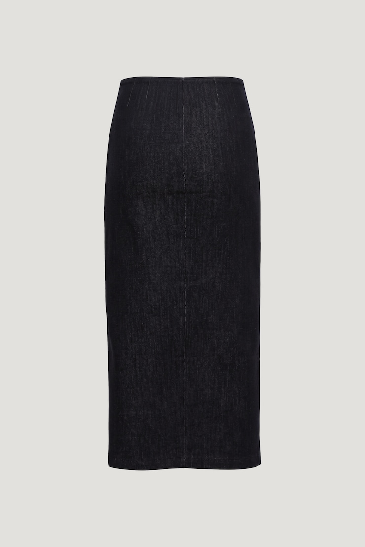 Pencil Denim Midi Skirt Medium Dark Indigo / Indigo Rinse large