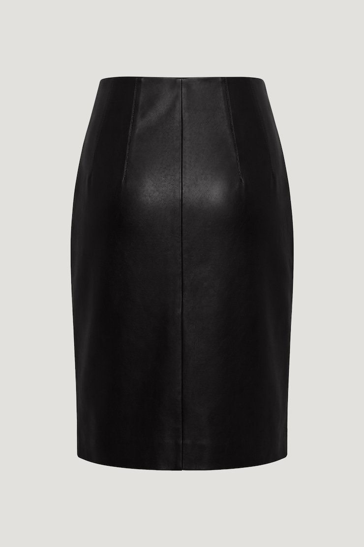 Faux Leather Midi Skirt Jet Black large
