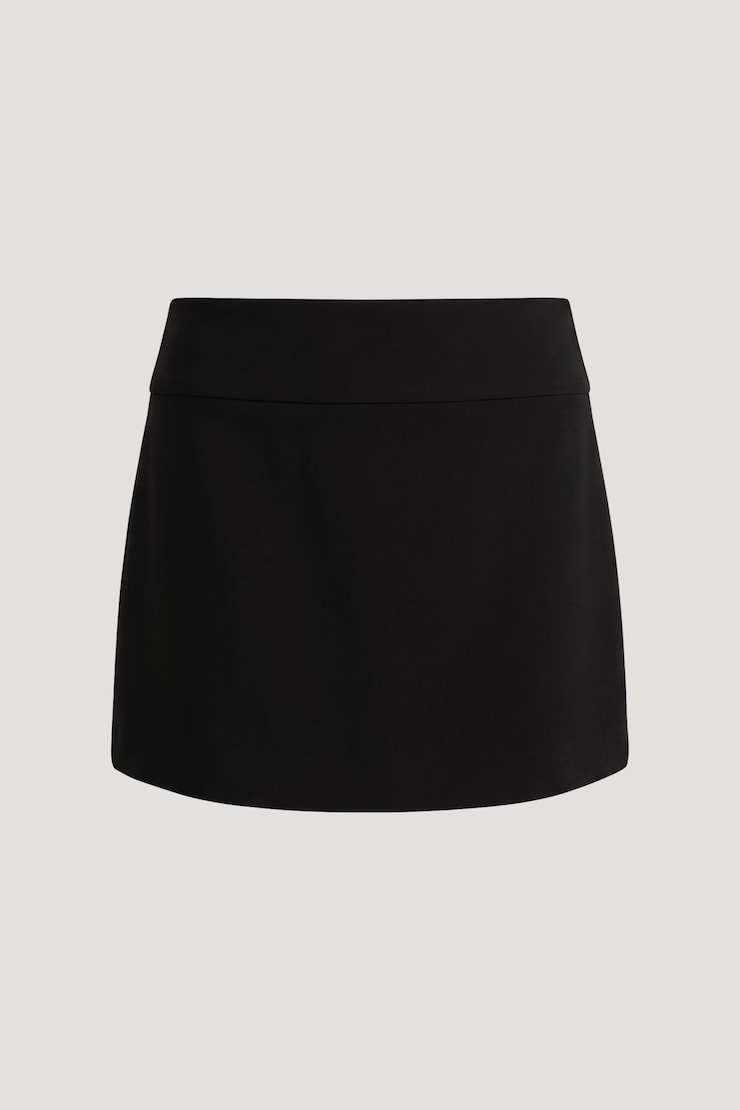 Wide Waistband Mini Skort Jet Black large