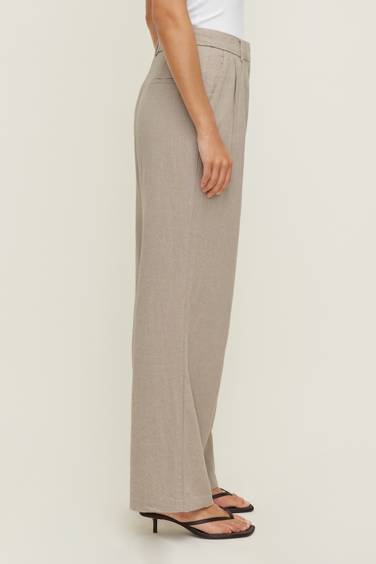 Alex Linen Wide Leg Pants Natural Linen Beige large