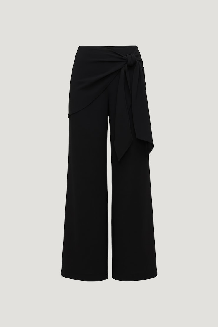 Wrap Wide Leg Pants Jet Black large