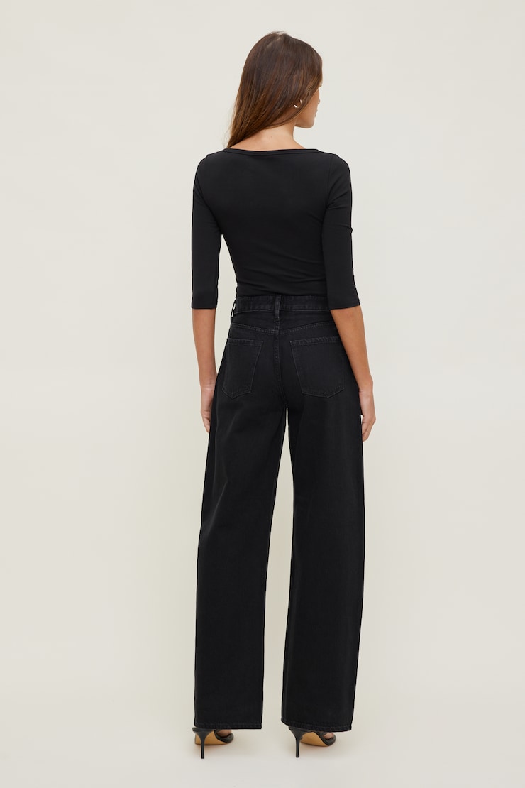Kennedy High Rise Barrel Leg Jeans Granite Black large