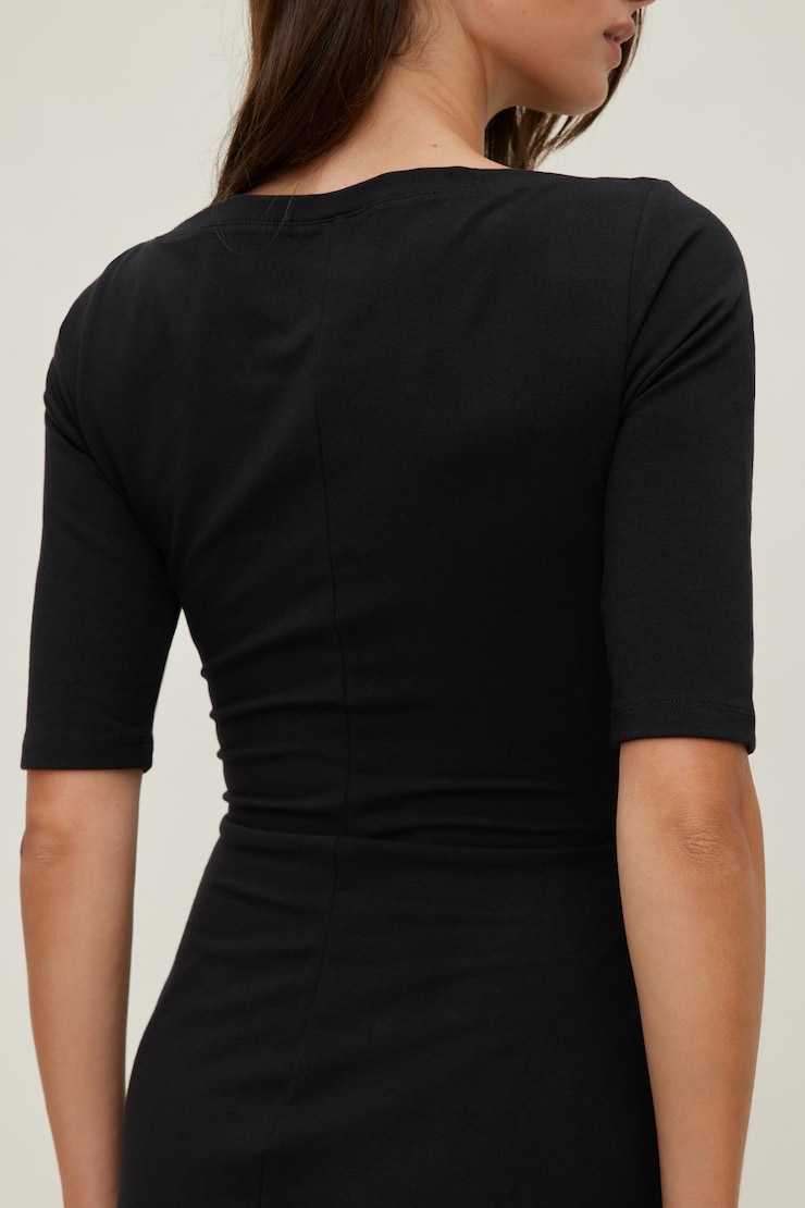 Maude 3/4 Sleeve Cotton Mini Dress Jet Black large