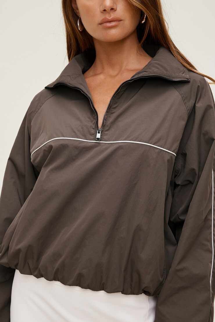 Piping Wind Anorak Velvet Espresso Brown large