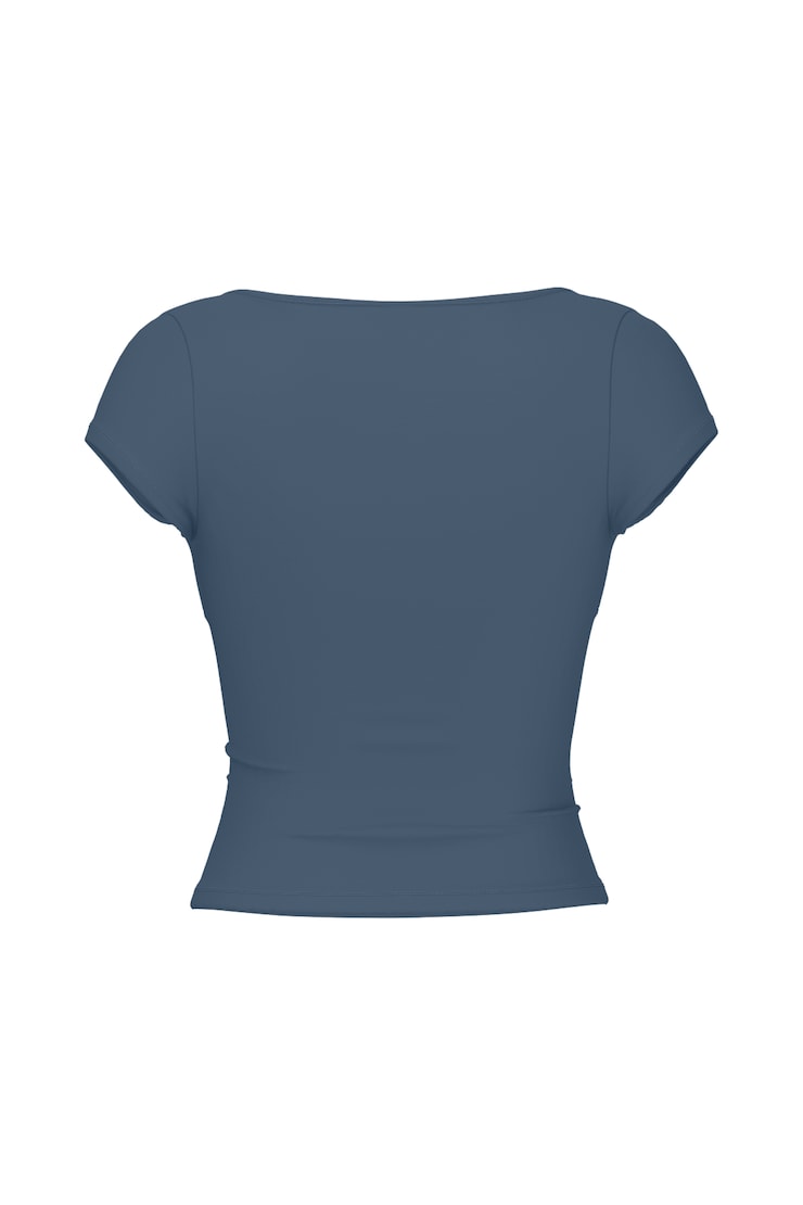 Sleek Crossover T-Shirt, Heated Indigo, large