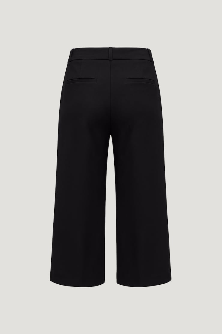 Crepe High Rise Culottes Jet Black large