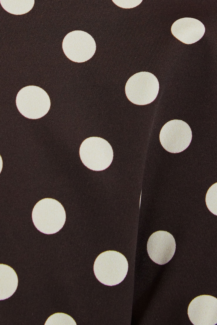Reversible Slider Triangle Bikini Top, Brown Polka Dot, large