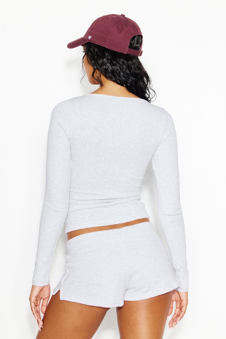 SnatchRib Crossover Longsleeve Top Gray | Garage