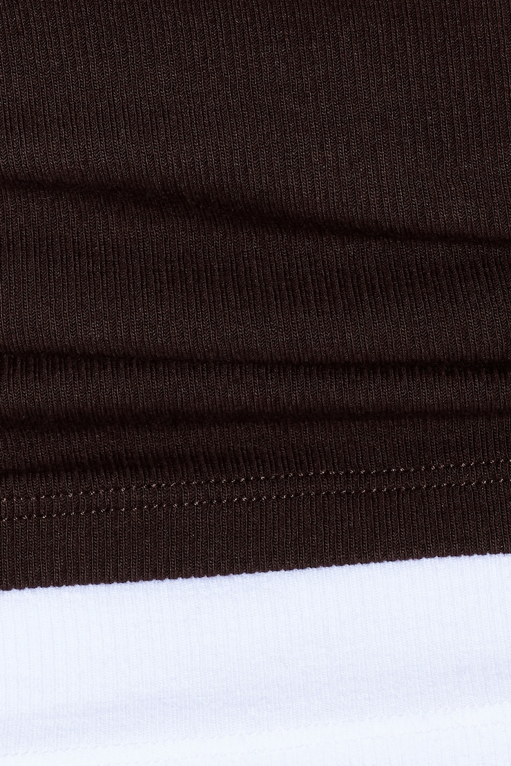 SnatchRib Double Layer Longsleeve Top, Chocolate Mousse Brown/Bright White, large