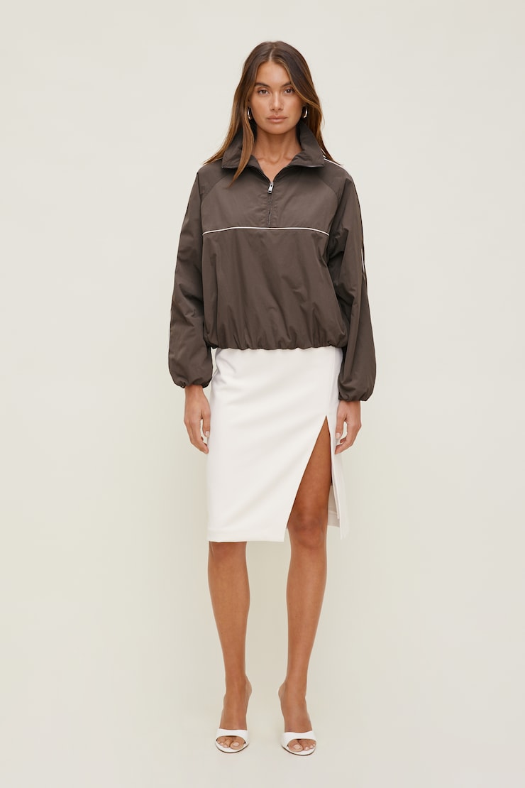 Piping Wind Anorak Velvet Espresso Brown large