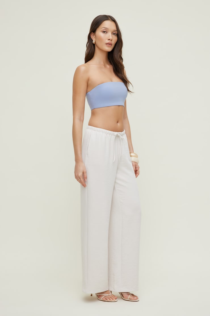 Soutien-gorge bandeau sculptant Bleu lagon givré large