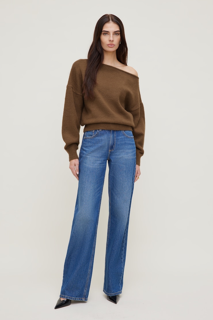 Lola Off Shoulder Sweater Cocoa Brown large
