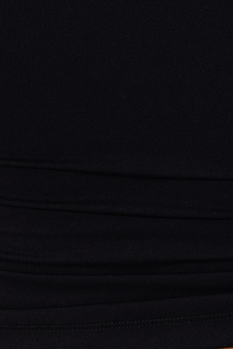 Sleek Open Neck Long Sleeve Top, Jet Black, large