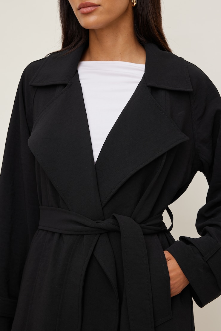 Nadia Airflow Trench Coat Jet Black large