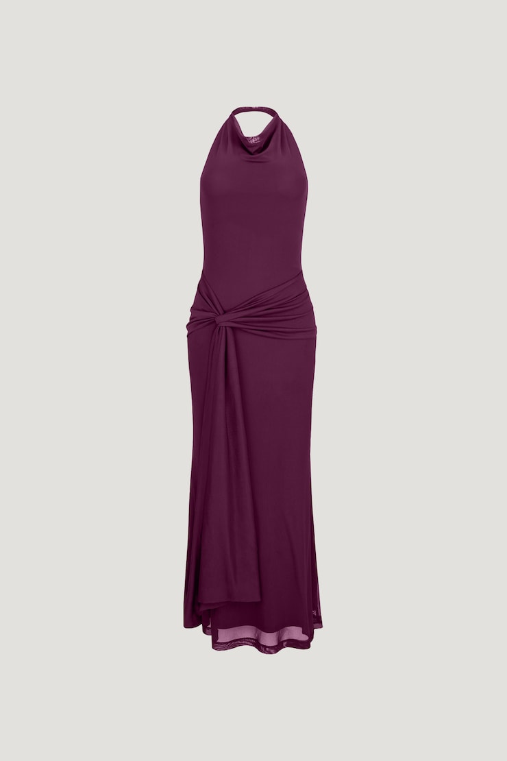 Robe maxi en maille drapée Scarlet