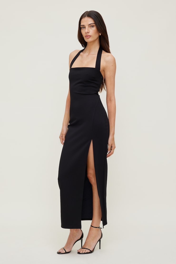 Miya Ponte Maxi Dress Jet Black large