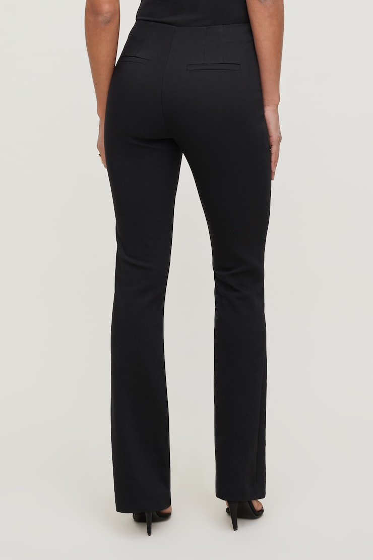 High Rise Slim Bootcut Pants Jet Black large